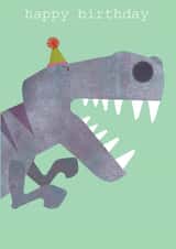 birthday card - t rex - happy birthday - funny and cute created by Kali Stileman