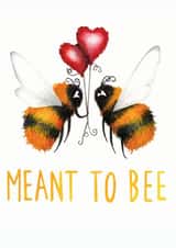 Cute Valentines Day Card - Pun - Bees - Mean To Bee created by Citrus Bunn