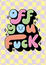 Goodbye, Leaving Card.Colourful, Typographic And Sweary For Him, Her Or They created by Katie Ruby Illustration