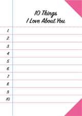 love list Anniversary Card 15596 created by Kate & The Ink