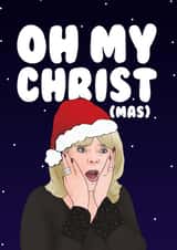Pam - Gavin and Stacey - Oh My Christ - Pun - Funny - Pamela - Modern - Christ - Santa Hat - Christmas Card created by Hey Huns It's Nicole