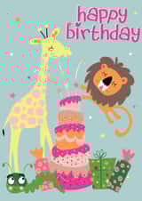 Jungle lion Birthday Card 3247 created by Neelam Kaur