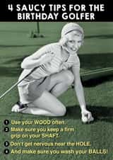 Golf Card Hilarious retro card created by Ged Backland