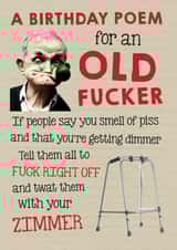 Rude Birthday Card - Old Fucker created by Kelly Hunt Designs