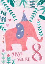Eighth Birthday Jungle Party Elephant Card created by Juniper and Rose Studio