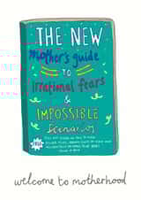 Funny New Baby Card For New Mums - New Mothers Guide Welcome To Motherhood created by You've Got Pen On Your Face