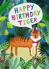 Tiger Jungle Birthday Card 14700 created by Late and Soon