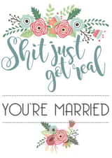 Floral 'You're married' - wedding card created by Em Eato