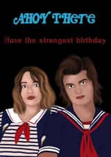 there stranger things Birthday Card 12910 created by Ahillustrations