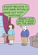 shag flathunting Leaving Card 15145 created by Happy Octopus by Rupert Fawcett