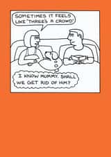 Funny Mothers Day Card - Mummy - Dog - Sometime It Feels Like Three's A Crowd created by Off The Leash Cartoons by Rupert Fawcett