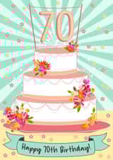 Happy 70th Birthday Cake Birthday Card created by Little Silverleaf