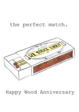 wood matchsticks Anniversary Card 10756 created by Harriet Popham