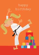 birthday card - martial arts card - happy birthday - funny and cute created by Kali Stileman