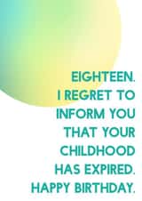 Funny Birthday Card For 18 Year Old - 18th Birthday created by SixElevenCreations