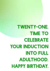 21st Birthday Card - Witty Birthday Card For 21 Year Old created by SixElevenCreations