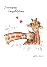 Cute Giraffes Anniversary Card - Giraffes - Anniversary Congratulations created by SABIVO Design by Sabina