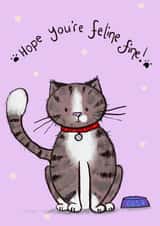 Cat animals Thinking of you Card 11982 created by SootysSweetScribbles