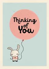 balloon bunny Thinking of you Card 3295 created by Cathy Haworth