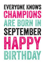 champions september Birthday Card 3596 created by Do You Punctuate?