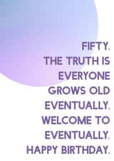 Funny 50th Birthday Card - Cheeky Wit - Modern Fiftieth Birthday Card created by SixElevenCreations