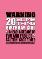 Funny 20 something birthday card. created by Pendrea Noye