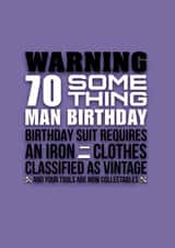 70 something Man Birthday card created by Pendrea Noye