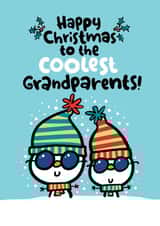 Cute Snowmen Christmas Card for Grandparents created by Pink wink