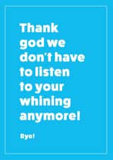 leaving bye Leaving Card 4123 created by Cookie Design