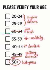 verify age Birthday Card 9898 created by Jon Hall Design