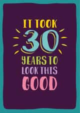 Funny 30th age milestone birthday card for him or her created by The Typecast Gallery