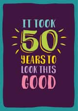 Funny 50th age milestone birthday card for him or her created by The Typecast Gallery