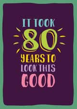 Funny 80th age milestone birthday card for him or her created by The Typecast Gallery