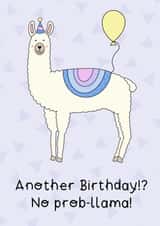 Llama balloon Birthday Card 15842 created by Helen Bicknell