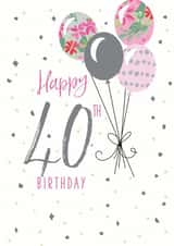 Classic 40th Birthday Card - For Her - Balloons created by Clare Joys