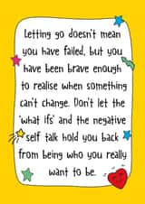 Letting go doesn't mean you have failed card created by Poppy Lane