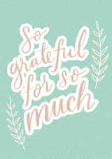 Typography inspired modern/contemporary Thank You card created by Laura Darrington Design Ltd.