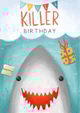 Cute Birthday Card - For Him - Shark created by Claire Lefevre