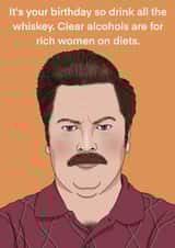 whiskey ron swanson Birthday Card 15789 created by Lizzy B Draws.