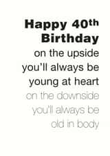 40th young Birthday Card 3981 created by Coulson Macleod