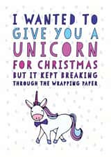 unicorn funny Christmas Card 10744 created by Amanda