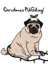 pug dog Christmas Card 14080 created by OhJaye