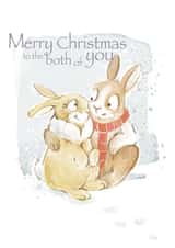 bunny rabbits Christmas Card 24504 created by Deborah Partington