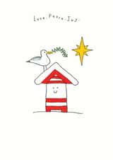 Beach Seaside Christmas Card 15936 created by Emma Cairn Art