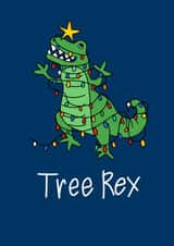 t-rex dino Christmas Card 22446 created by Andrea Lauren