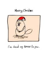 beaver funny Christmas Card 12768 created by Charlene Mitchell