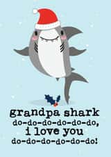 shark grandpa Christmas Card 6005 created by Mrs Best Paper Co.