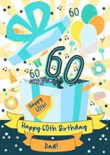 Happy 60th Birthday Dad Birthday Present Card created by Little Silverleaf