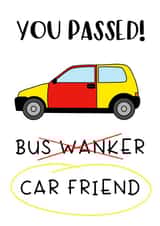 Car friend Congratulations card created by Helen Bicknell