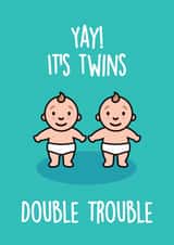 Congratulations Twins New Baby Card 8624 created by Thirty Mussels